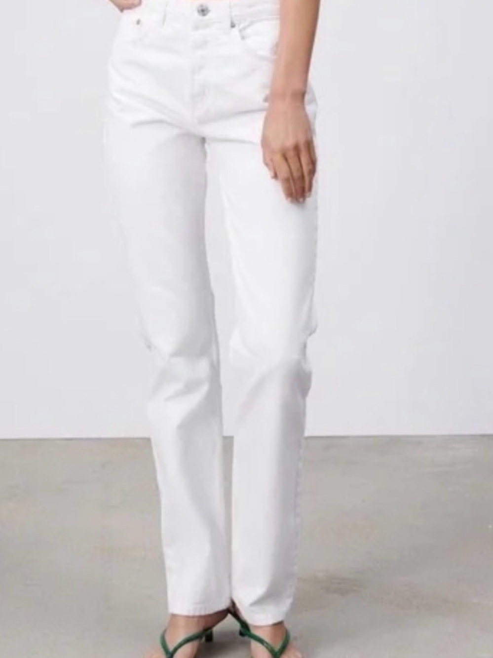 Zara White Straight-Leg Women's Jeans